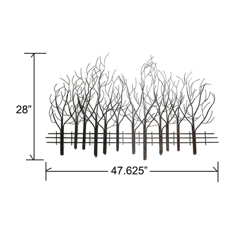 Black Metal Field of Trees Wall Decor