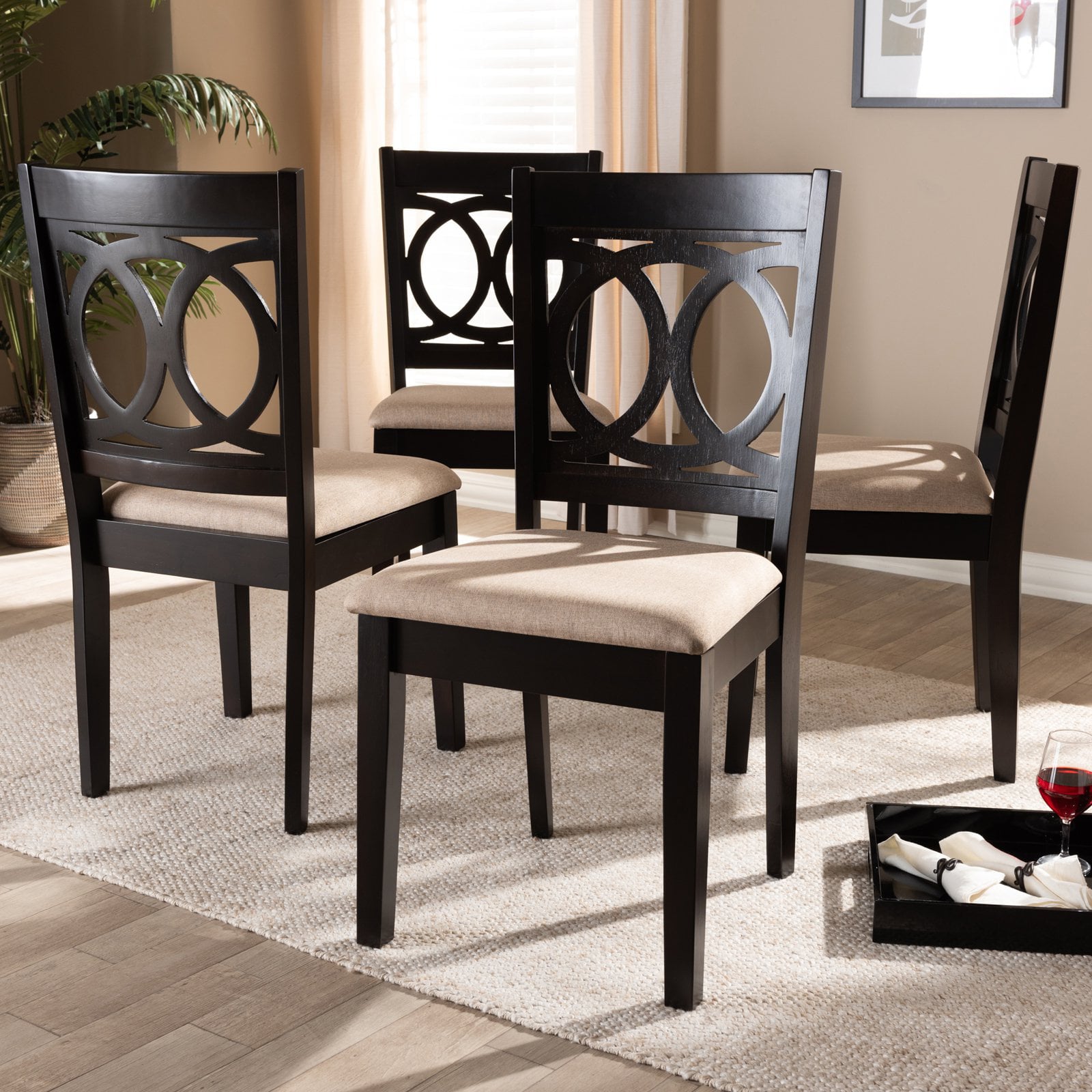 Baxton Studio Lenoir Upholstered Dining Side Chair - Set of 4