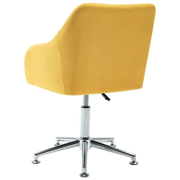 Swivel Dining Chair Yellow Fabric