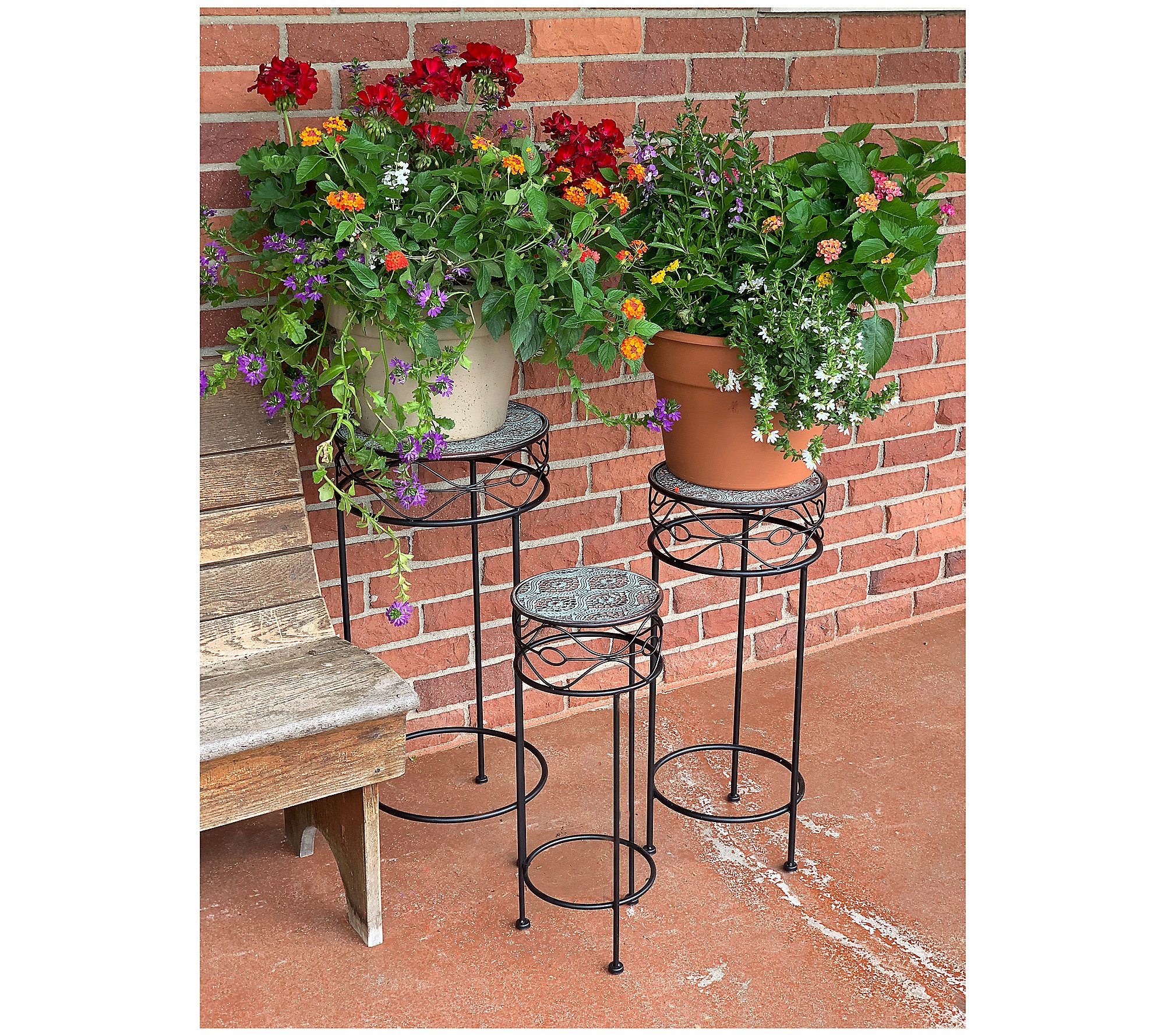 RCS Gifts Planters Nesting Round Patina Tall Se t of 3