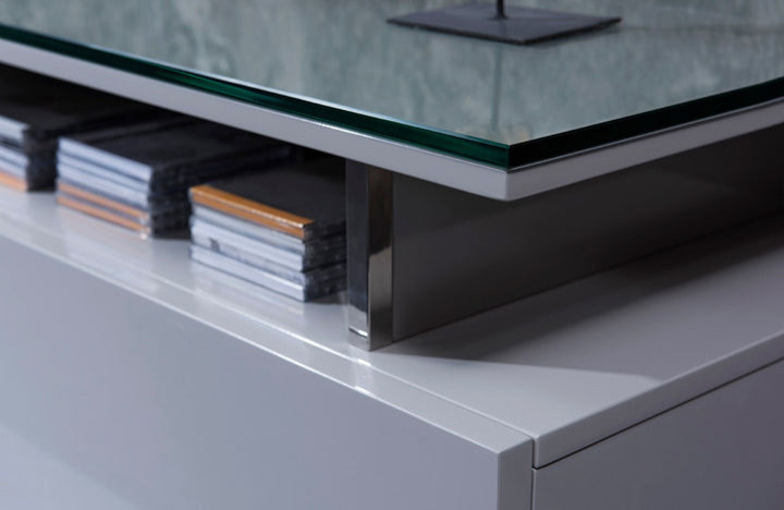 Margad Contemporary Gray Gloss Tv Stand   Modern   Entertainment Centers And Tv Stands   by V.S.D Furniture  Houzz