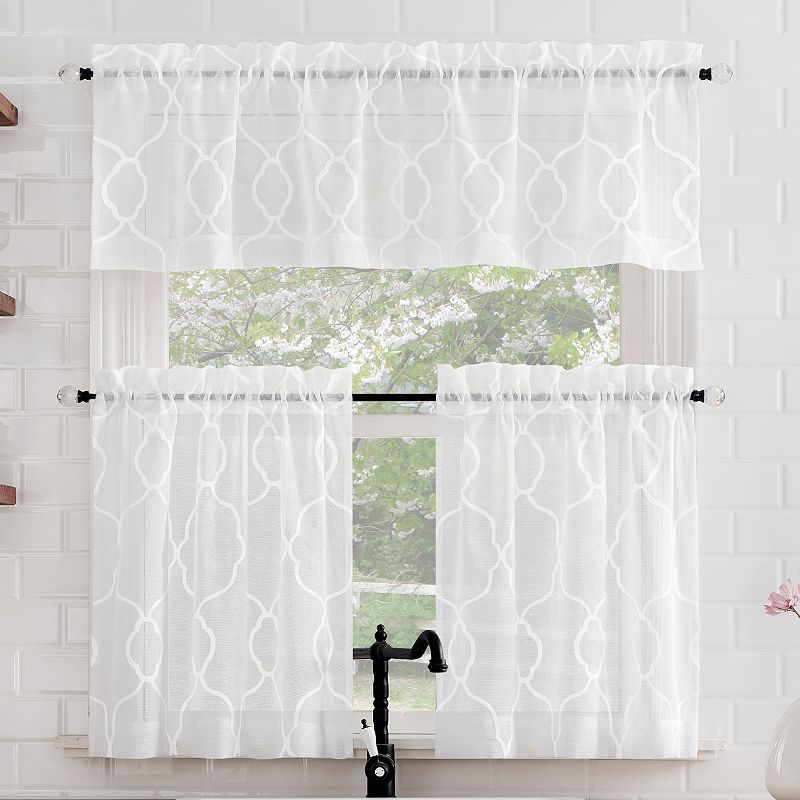 No. 918 Allerton Embroidered Rod Pocket Kitchen Window Curtain Valance