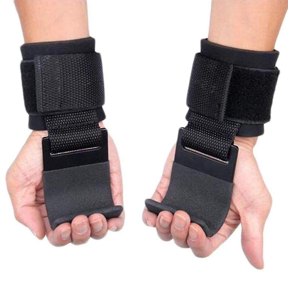 1 Pair Weight Lifting Wrist Hooks Straps For Grip Support Gloves