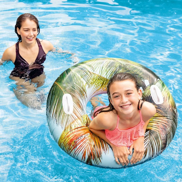 Intex 58263ep Groovy Color Inflatable Tropical Flower Transparent Tube Raft