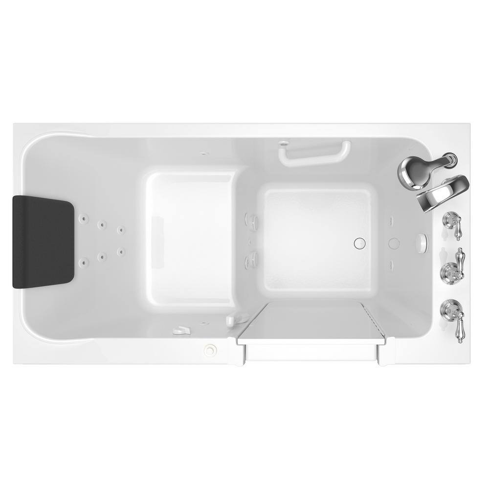 American Standard Acrylic Luxury 60 in. Right Hand Walk-In Whirlpool Bathtub in White 3260.219.WRW