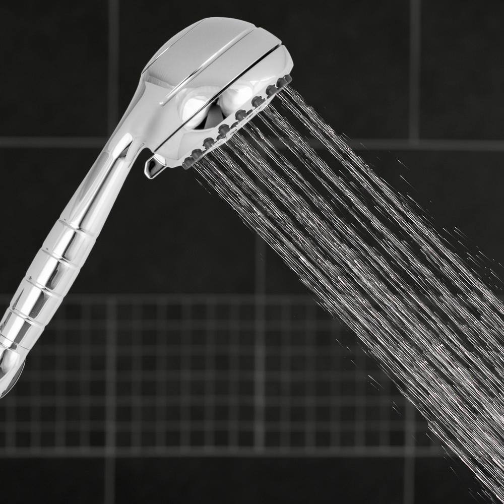 Waterpik 7-Spray 4 in. Single Wall Mount 1.8 GPM Handheld Adjustable Shower Head in Chrome XRO-763E