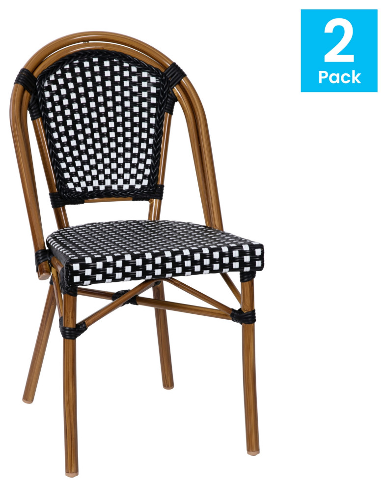 Black  White Paris Chairs  Set of 2   Tropical   Outdoor Dining Chairs   by First of a Kind USA Inc  Houzz