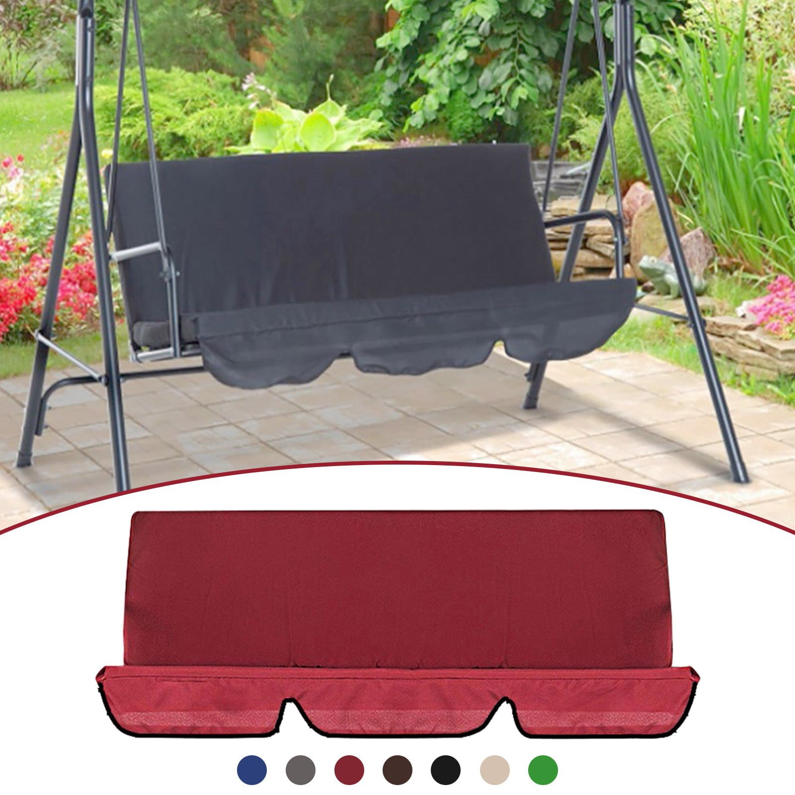 Toyfunny Outdoor Swing Cushion 3 Seater Swing Chair Cushion Waterproof Swing Seat Pads