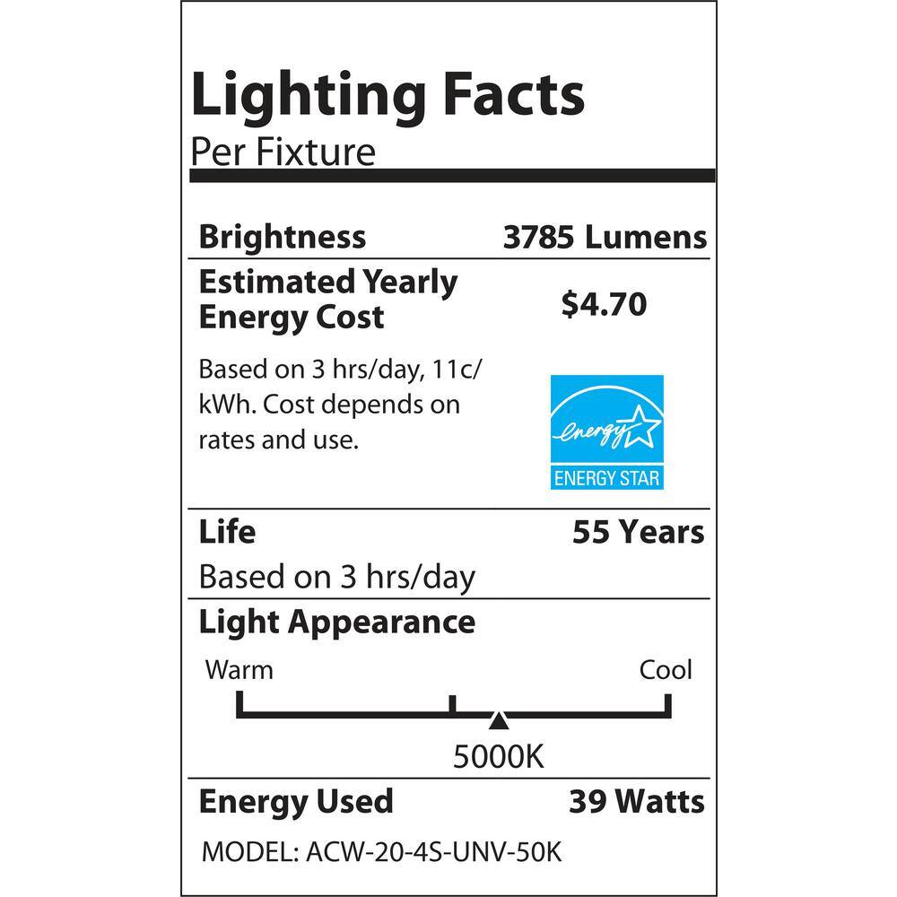 NICOR ACW 120-Watt Equivalent White Integrated LED Wraparound Ceiling Light Fixture 5000K ACW-20-4S-50K