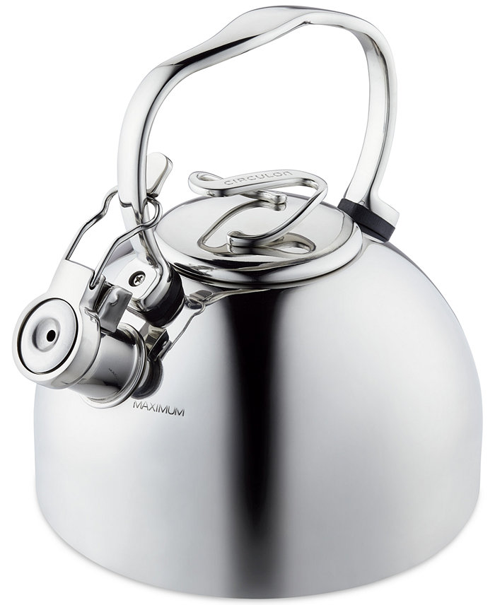 Circulon Stainless Steel 2-Qt. Whistling Teakettle with Flip-Up Spout