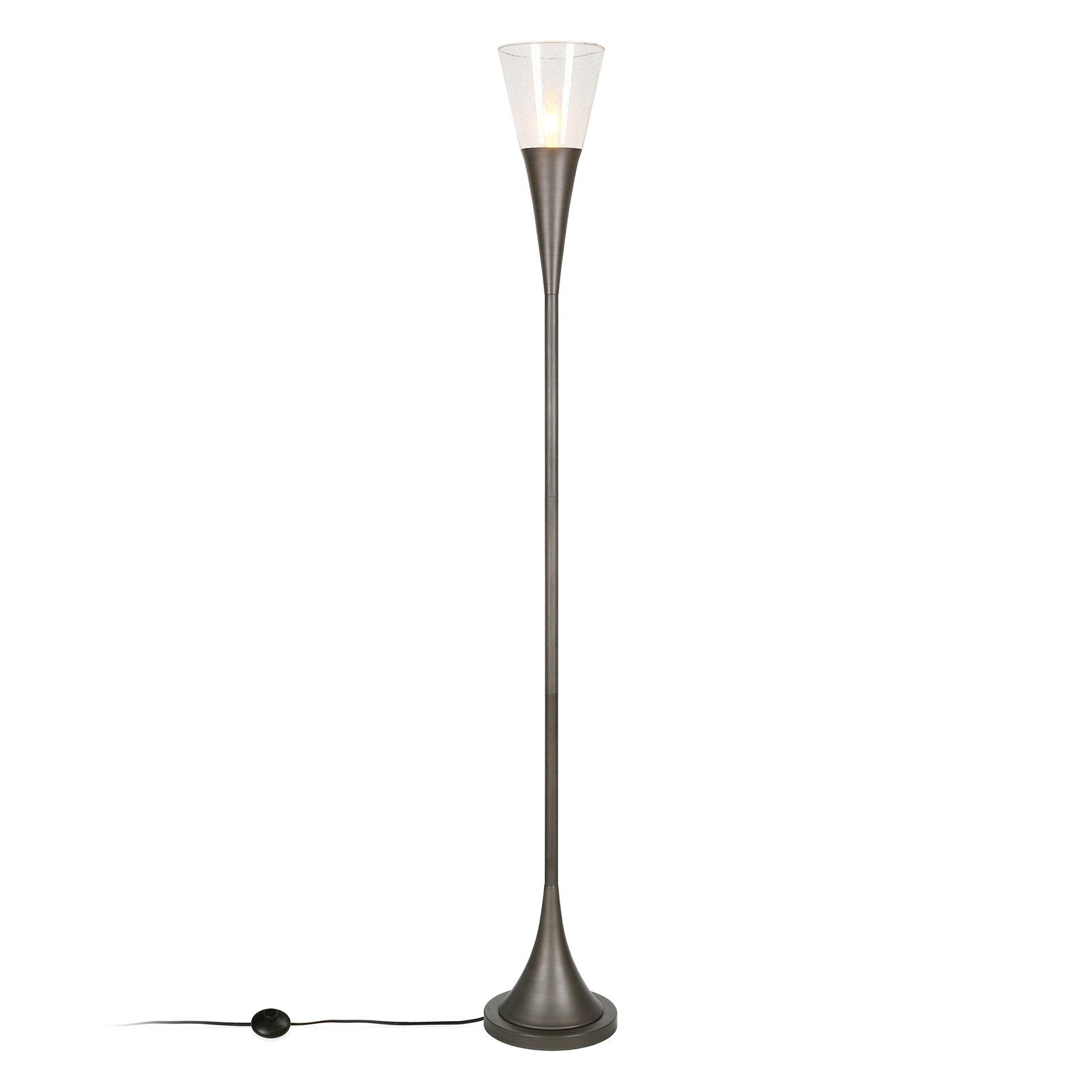 Evelyn&Zoe Traditional Metal Torchiere Floor Lamp