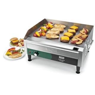 Waring Commercial Silver Countertop Electric Griddle - 384 in. - 240-Volt 3300-Watt (24 in. x 16 in. Cooking Surface) WGR240X