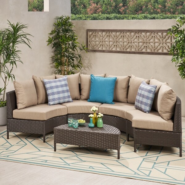 Newton Outdoor 4seater Sectional Sofa Set by Christopher Knight Home