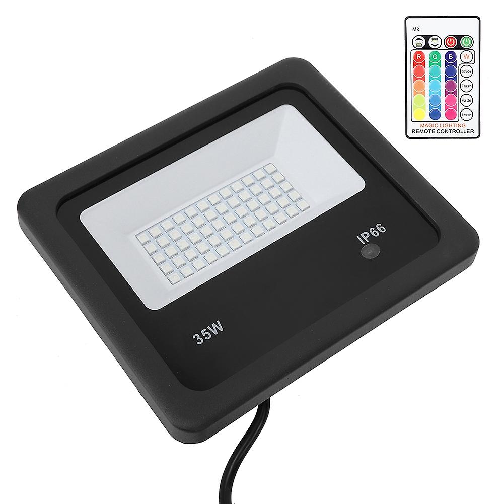 Led Colorful Rgb Remote Control Floodlight Projection Light 35w For Courtyard Lane Ac85-265veu