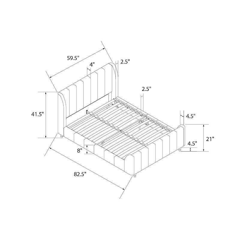 Little Seeds Valentina Upholstered Bed - Full Frame