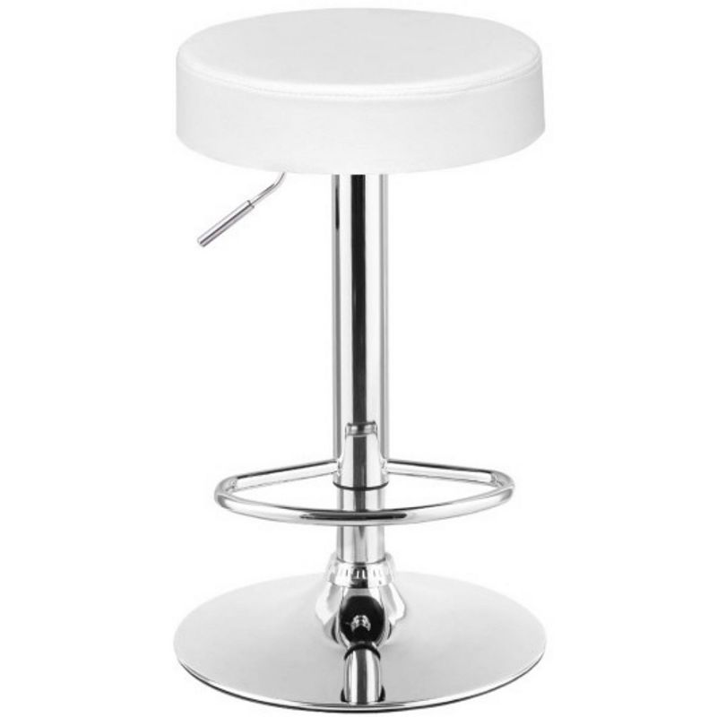 Adjustable Round Leather Swivel Seat Bar Stool