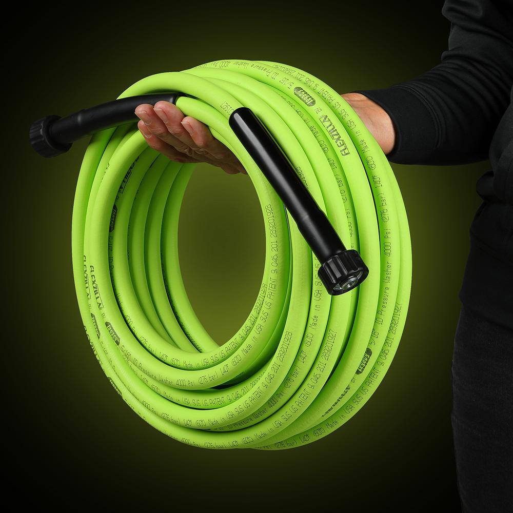 Flexzilla 516 in. x 25 ft. 3100 PSI Pressure Washer Hose with M22 Fittings HFZPW3525M