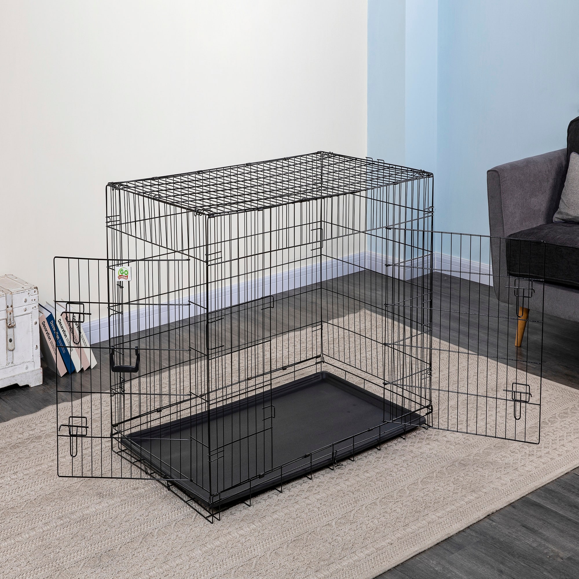 Go Pet Club Foldable Metal Dog Crate， 24