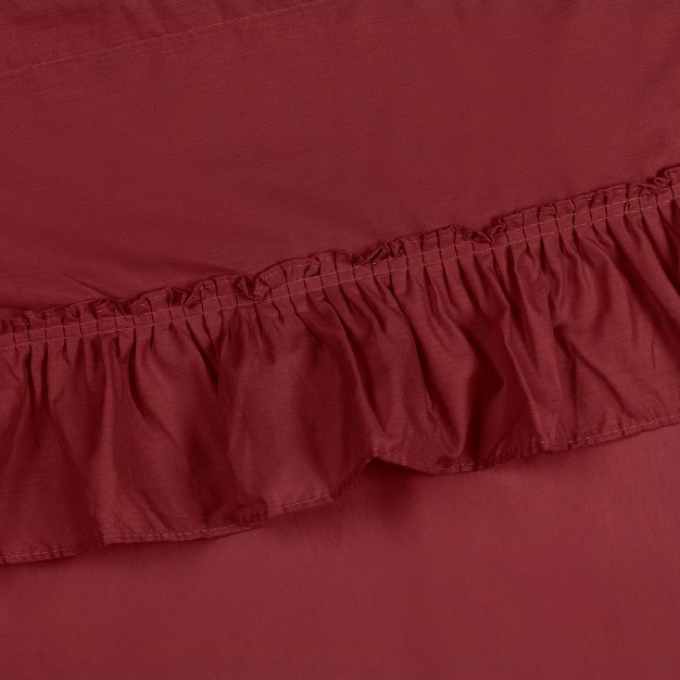 Rod Pocket High Quality Fabric Solid Color Window Ruffled Filler Valance 54 quot x13 quot Merlot