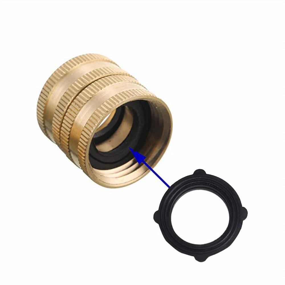 Dyiom 1.1 in. Solid Brass Garden Hose Connector with Extra 6 Washers (4-Pack ) B083RTH2JT