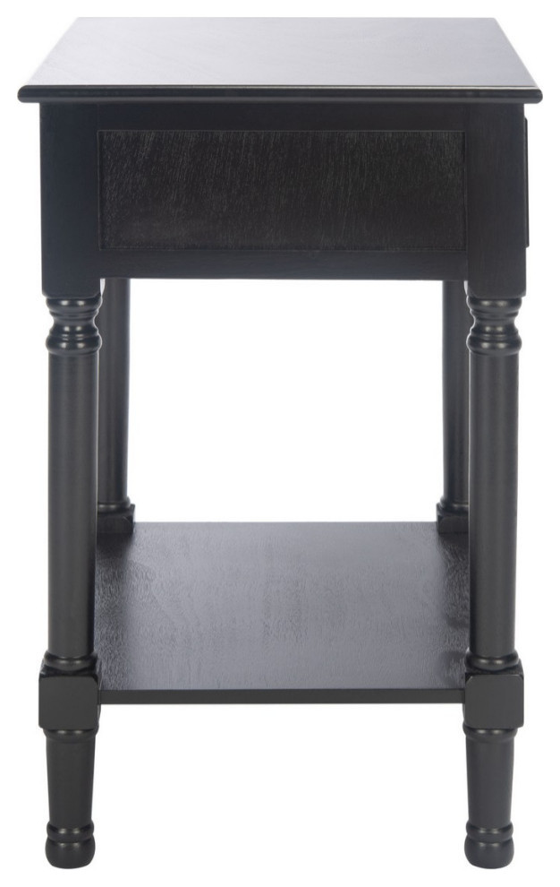 Davenport One Drawer Accent Table Black   Traditional   Side Tables And End Tables   by AED Luxury Home Decor  Houzz