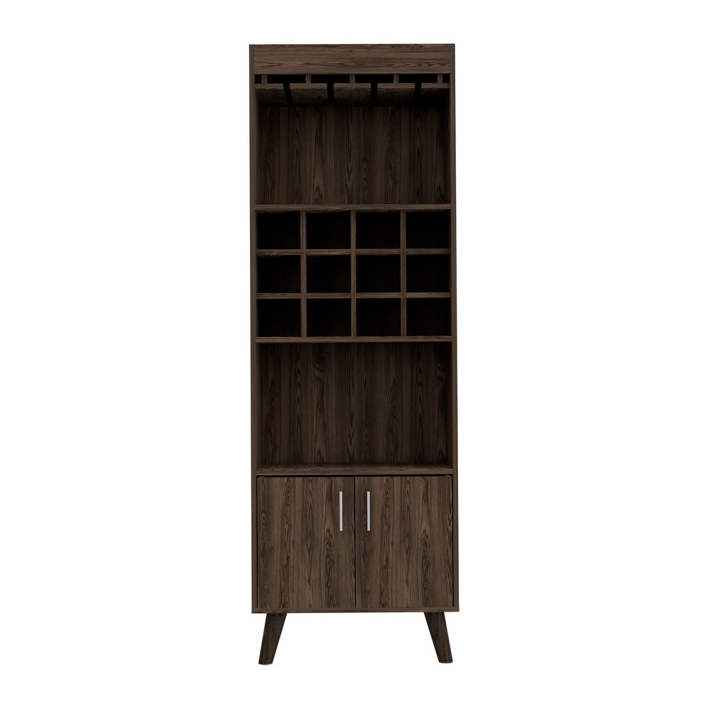 Kisco 1 Drawer 2 Shelf Bar Cabinet Dark Walnut