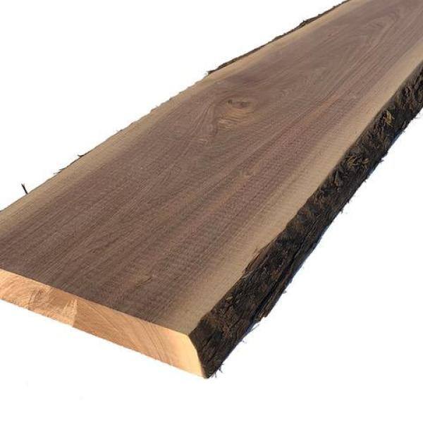  Swaner Hardwood 2 in. x 12 in. to 16 in. x 4 ft. Walnut Live Edge Sawn Board OL08140048WA