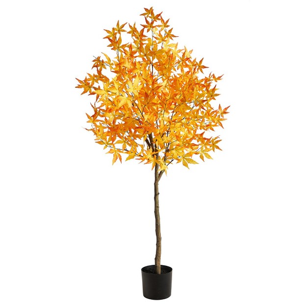 Nearly Natural 5-ft Autumn Maple Artificial Tree