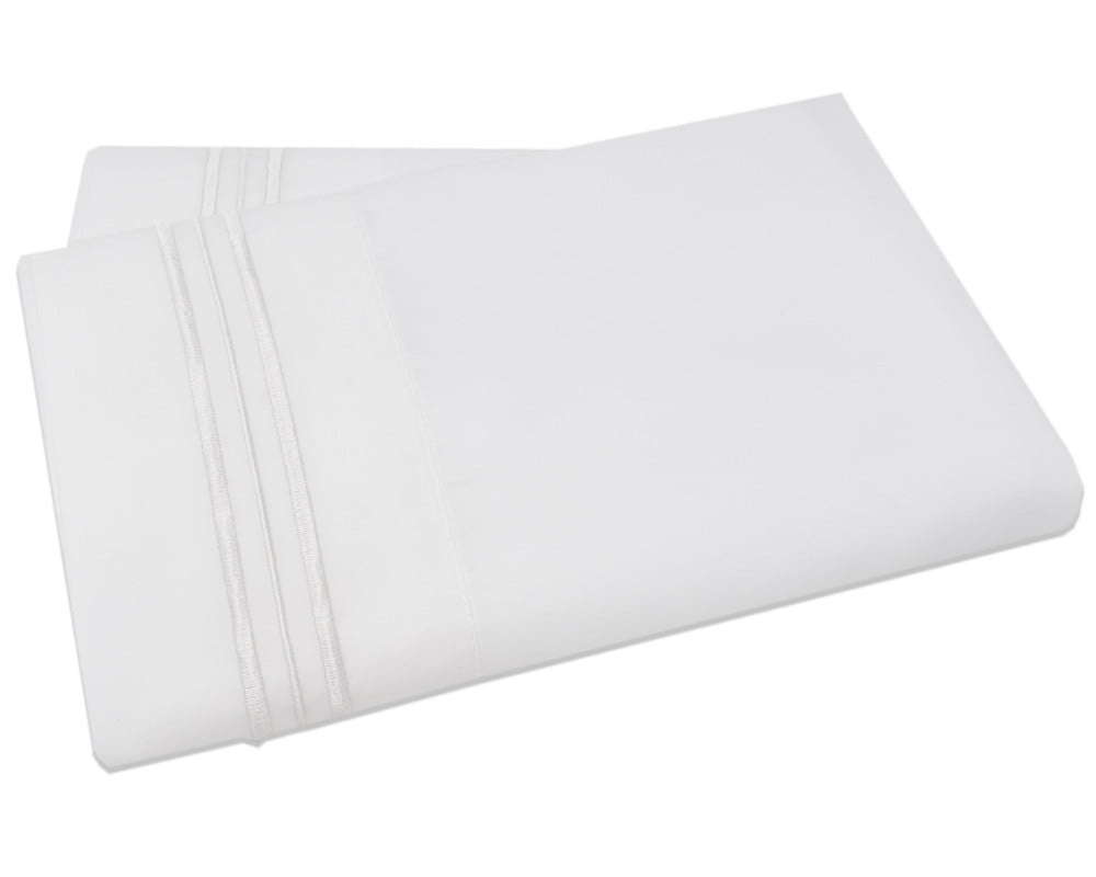 Mezzati White Microfiber Pillowcases， Standard， (2 Count)