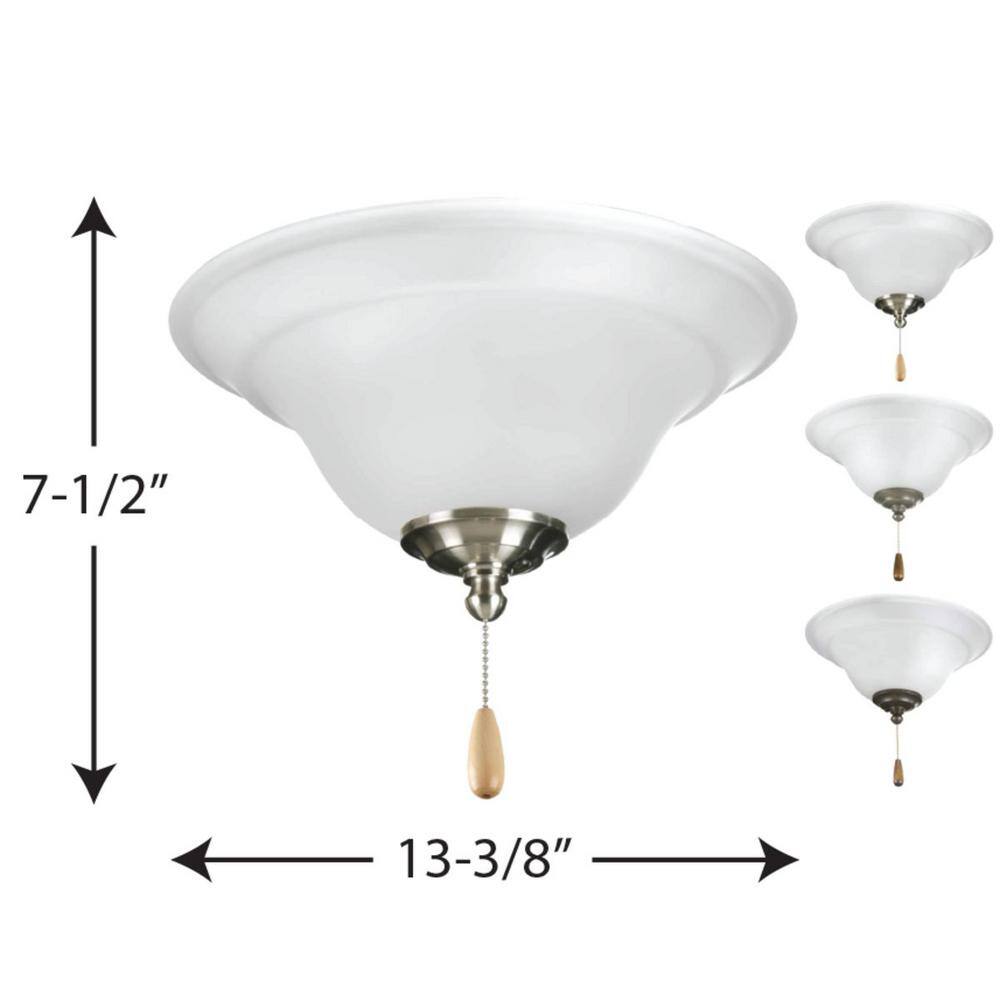 Progress Lighting Trinity Collection 2-Light Unfinished Ceiling Fan Light Kit P2628-01WB