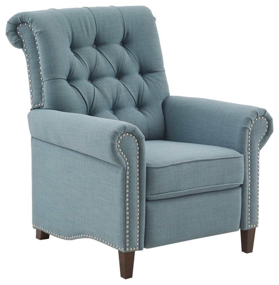 Aidan Rolled Back Push Back Recliner Accent Chair   Transitional   Recliner Chairs   by Olliix  Houzz