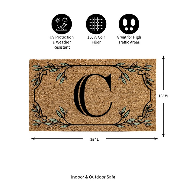 X 16 quot Monogram Coir Mat Letter quot c quot