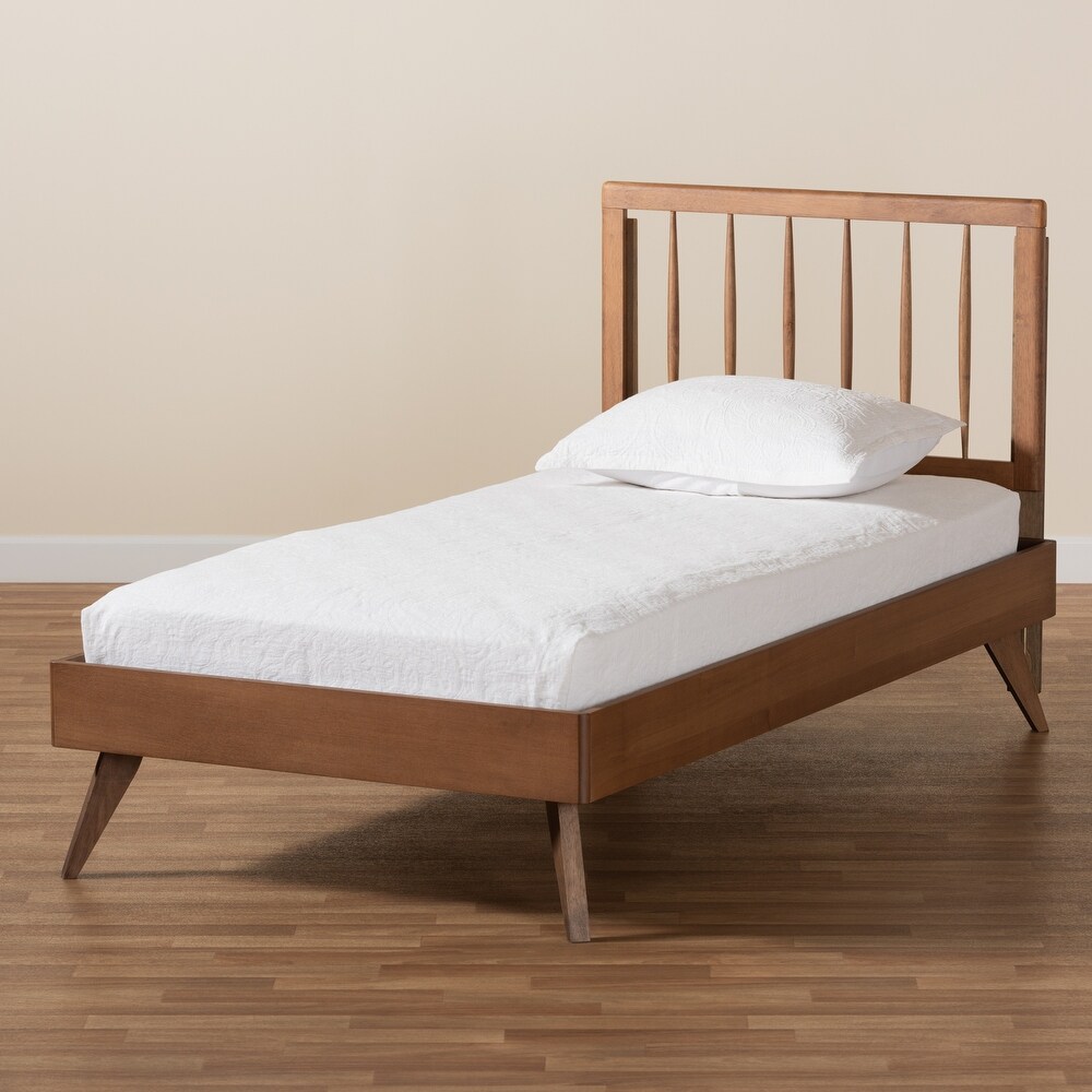 Toru Modern Ash Walnut Finished Wood Platform Bed