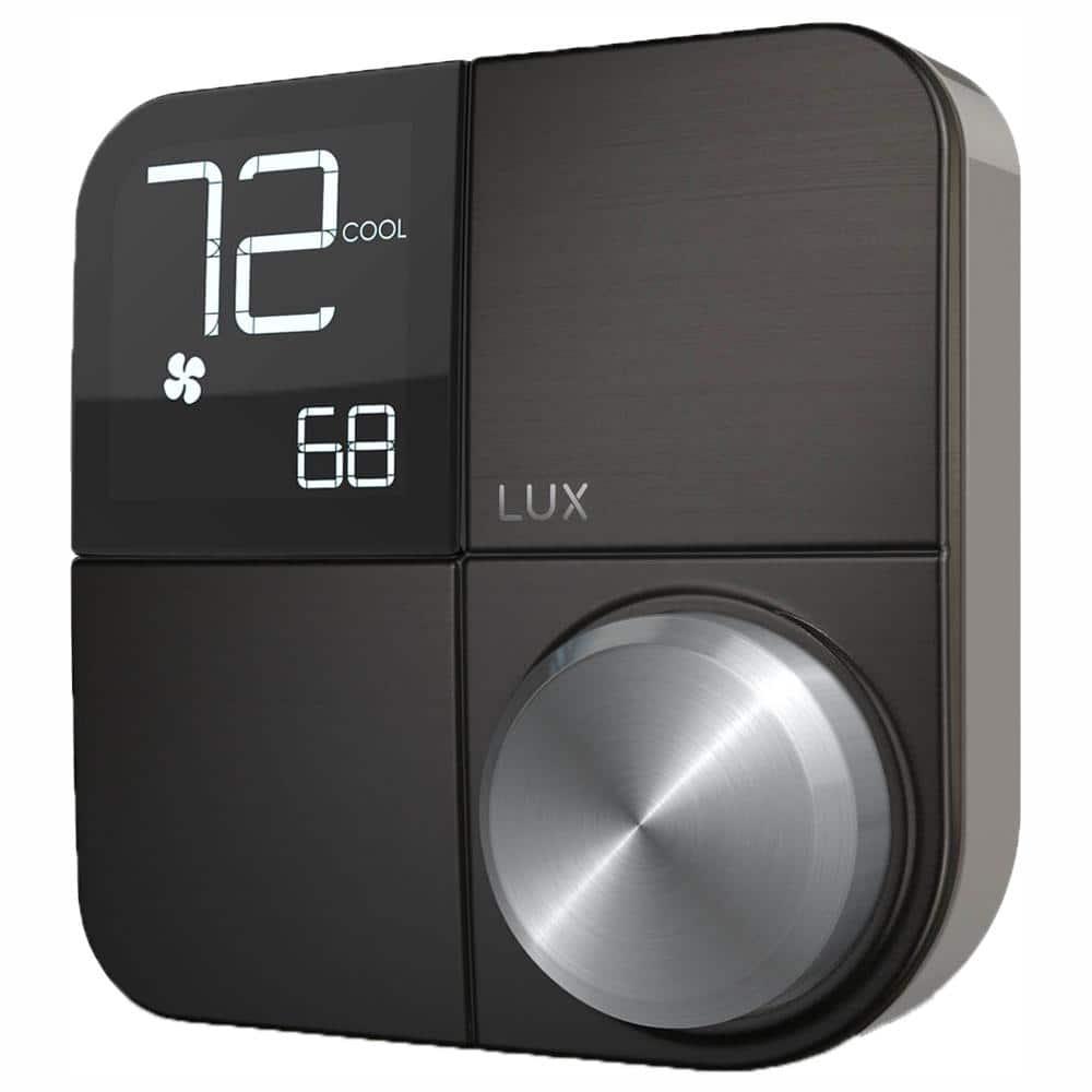 Lux Kono Smart WiFi Thermostat with Interchangeable Black Stainless Steel Faceplate