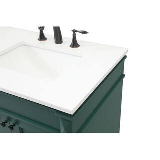 Simply Living 60 in. W x 21 in. D x 35 in. H Bath Vanity in Green with Ivory White Quartz Top SL95580DGN