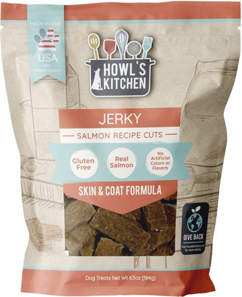 Howl's Kitchen Salmon Jerky Cuts Dog Jerk Treat， 6.5-oz bag