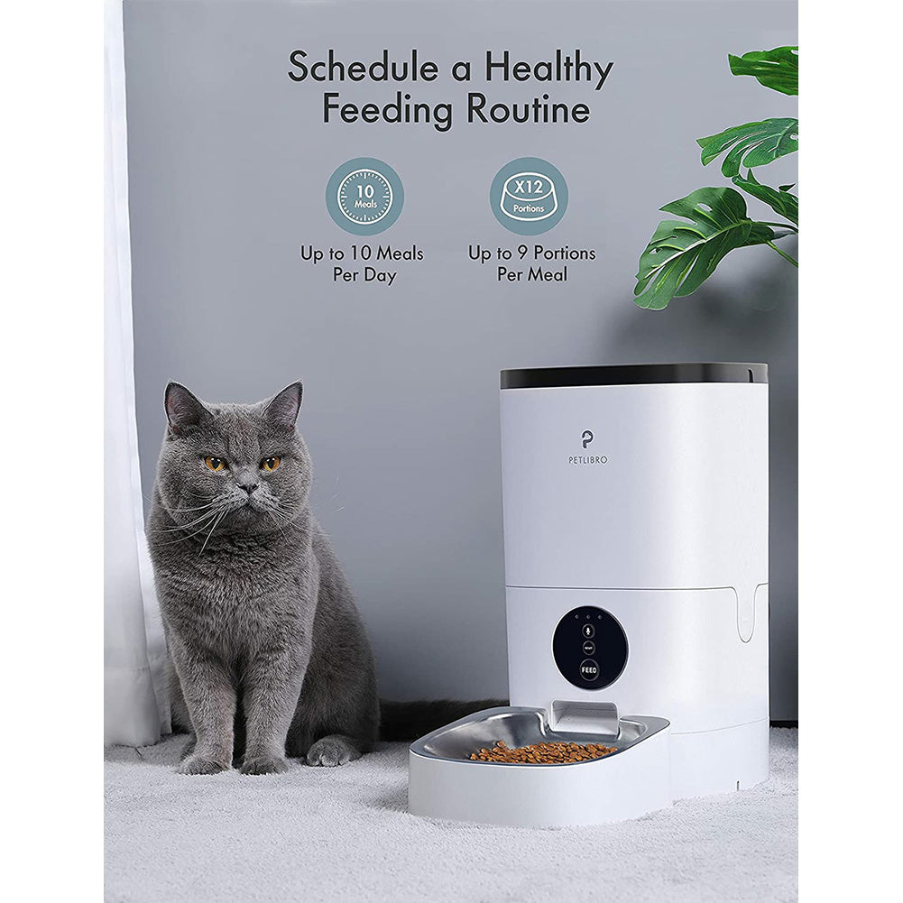 Automatic cat feeder with desiccant bag timer for feeding dry pet food， programmable portion control， 1-4 meals per day， 10S voice recorder， WIFI for cats and dogs