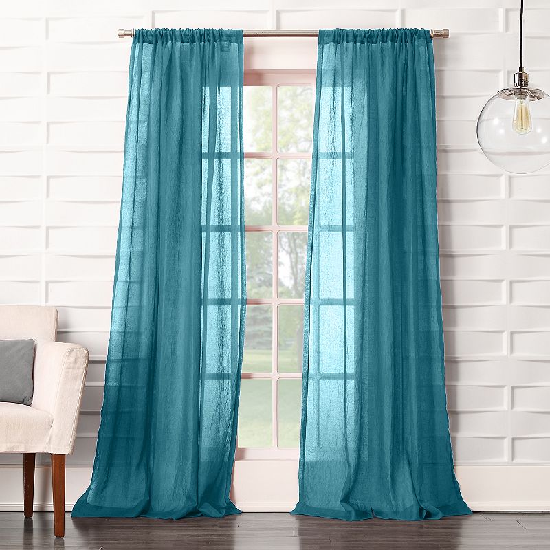 No. 918 Lourdes Crushed Sheer Rod Pocket Single Curtain Panel