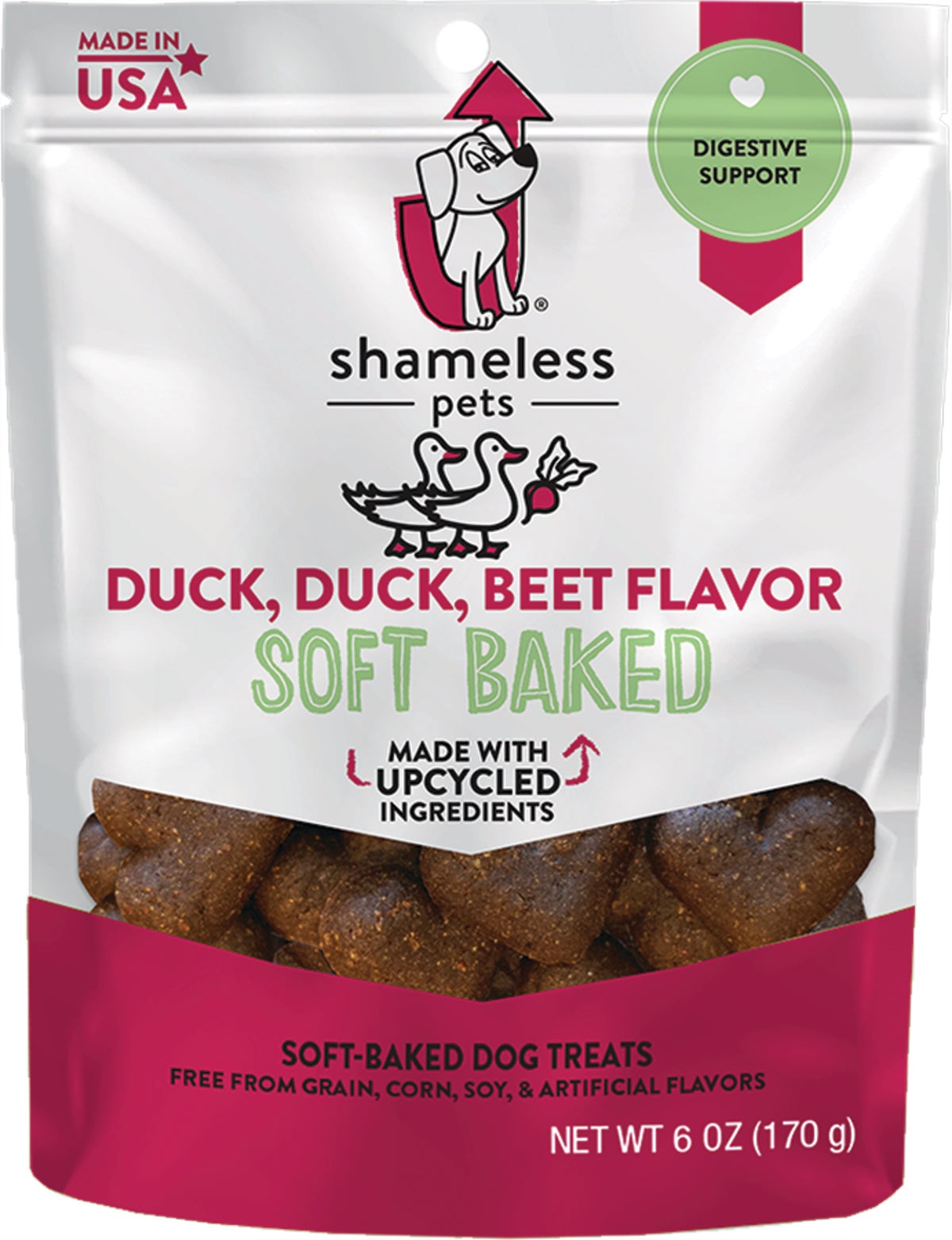 Shameless Pets Duck Duck Beet Soft Baked Dog Treat 6 Oz.