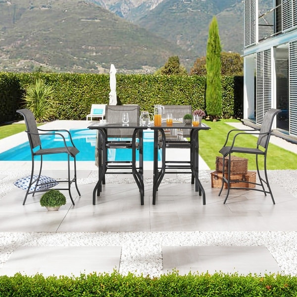 Patio Festival 4Person Square Outdoor Bistro Dining Set