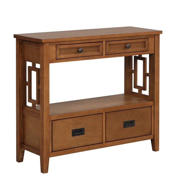 Console Table Entry Sofa Table with 4 Drawers and 1 Storage Shelf