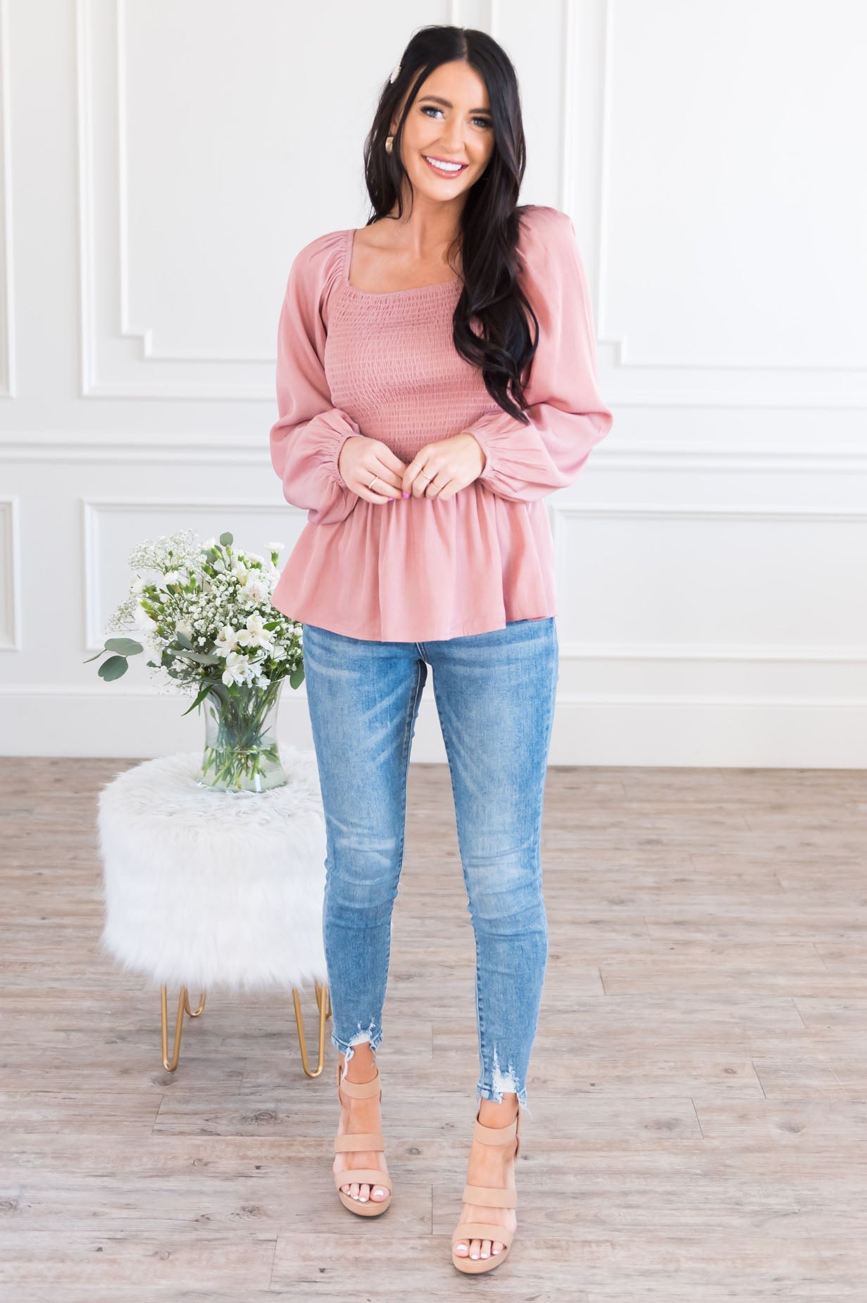 The Perfect Time Modest Blouse