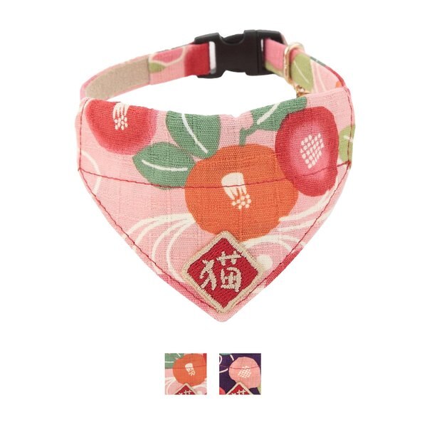 Necoichi Kimono Bandana Cotton Breakaway Cat Collar with Bell