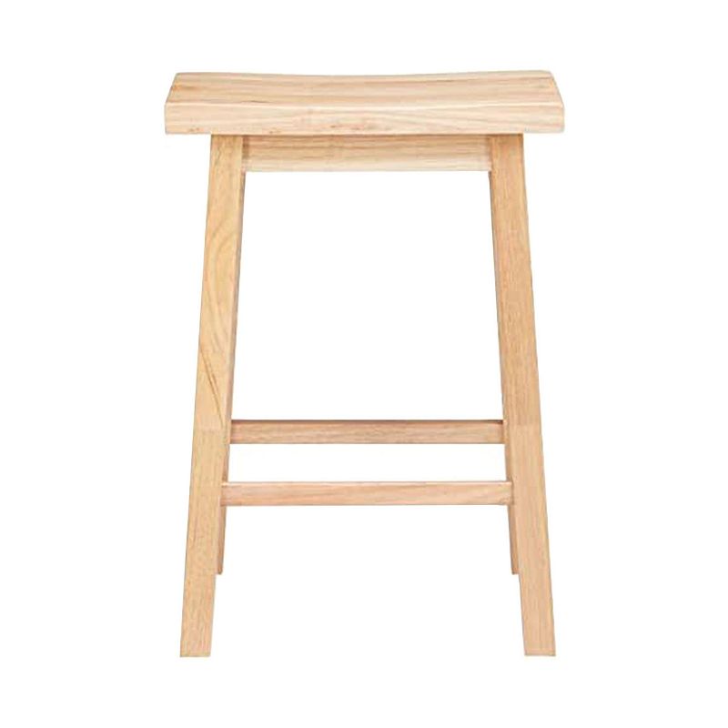 Pj Wood Classic 24 Inch Saddle Seat Kitchen Bar Counter Stool， Natural (3 Pack)