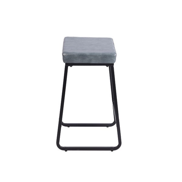 Porthos Home Selma Counter Stools Set of 2， PU Leather， Iron Legs