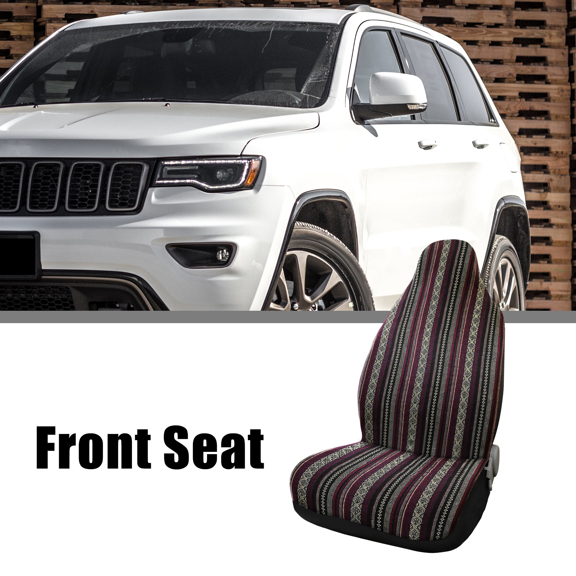 Unique Bargains Seat Cover Custom for Jeep Grand Cherokee 11-15 Comfort Stripe Classic Look 33