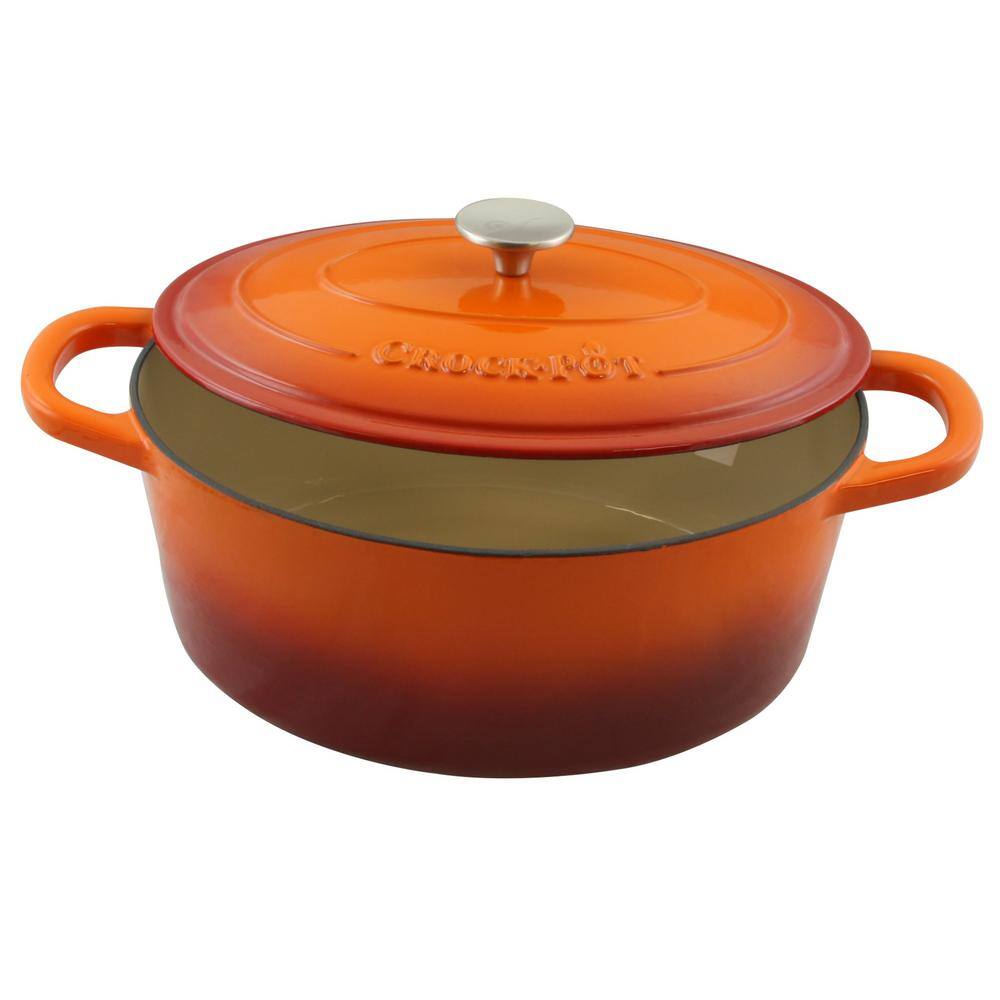 Crock-Pot Artisan 7 Qt. Oval Enameled Cast Iron Dutch Oven with Lid 985100761M🎉Limited Time Offer🎉