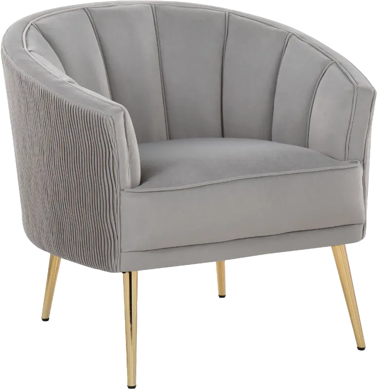 Tania Silver Pleated Waves Glam Accent Chair