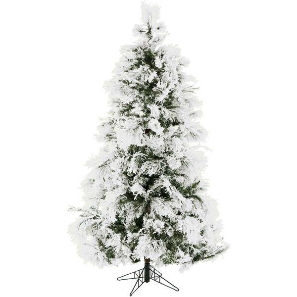 Fraser Hill Farm White 10foot Flocked Snowy Pine Christmas Tree