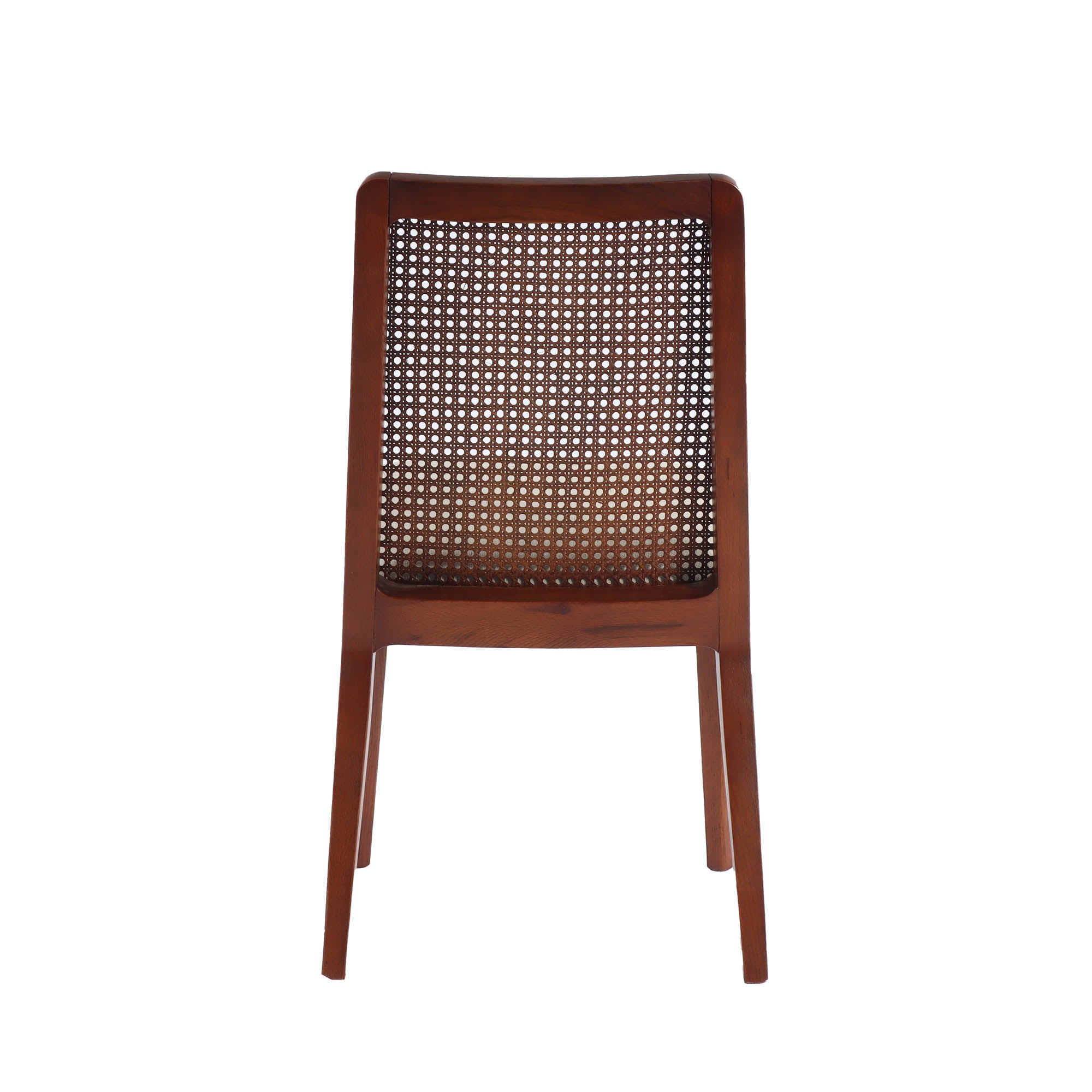 Cane Dining Chair - Beige/Brown Frame